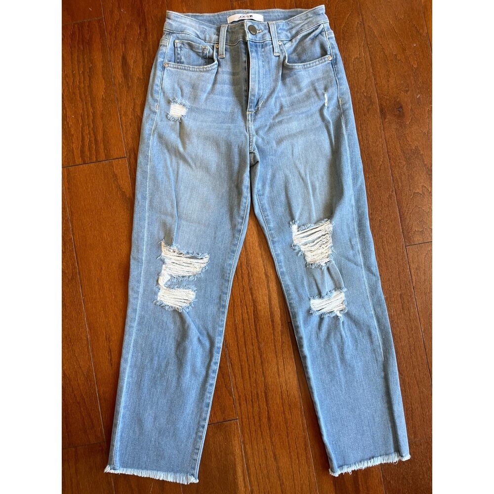 Joes's High Rise Straight Cropped Distressed Denim Jeans SZ 25 Western Stretch - Picture 2 of 10